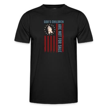 God's Children Are Not For Sale Christian Children - Men's Functional T-Shirt - black - Front - AI Model Male 178 dark (178cm)