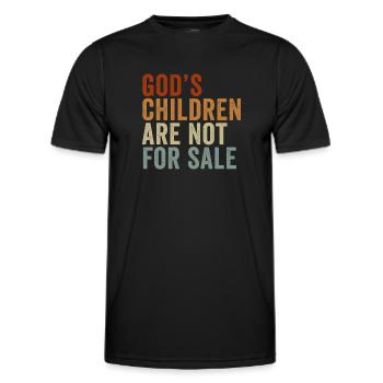 God's Children Are Not For Sale Christian Children - Men's Functional T-Shirt - black - Front - AI Model Male 178 dark (178cm)