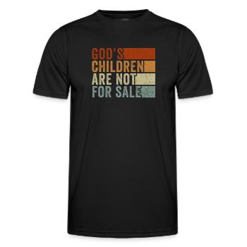 God's Children Are Not For Sale Christian Children - Men's Functional T-Shirt - black - Front - AI Model Male 178 dark (178cm)