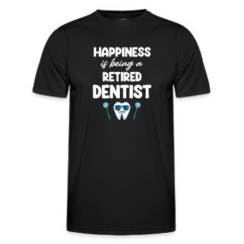 Le bonheur, c’est d’être un dentiste à la retraite, - T-shirt sport Homme - noir - Devant - AI Model Male 178 dark (178cm)