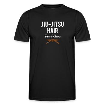 Jiu Jitsu Hair Don't Care Judo Karate Boxen - Männer Funktions-T-Shirt - Schwarz - Vorne - AI Model Male 178 dark (178cm)