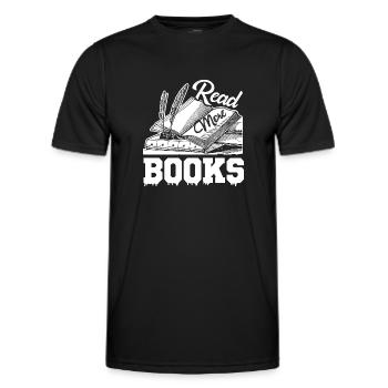Reading Read More Books - Men's Functional T-Shirt - black - Front - AI Model Male 178 dark (178cm)