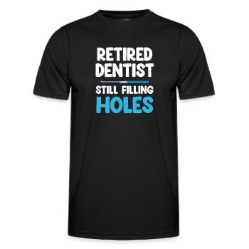 Un dentiste à la retraite comble toujours les trous - T-shirt sport Homme - noir - Devant - AI Model Male 178 dark (178cm)