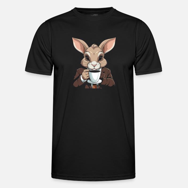 Bunny Rabbit Coffee - Men's Functional T-Shirt - black