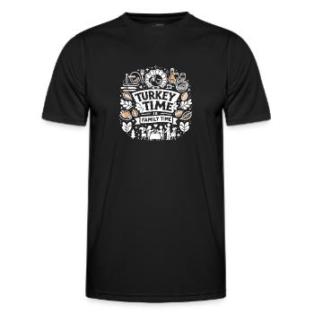Turkey Time is Family Time - Men's Functional T-Shirt - black - Front - AI Model Male 178 dark (178cm)