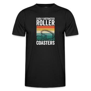 Theme Park Quote for a Theme Park Lover - Men's Functional T-Shirt - black - Front - AI Model Male 178 dark (178cm)