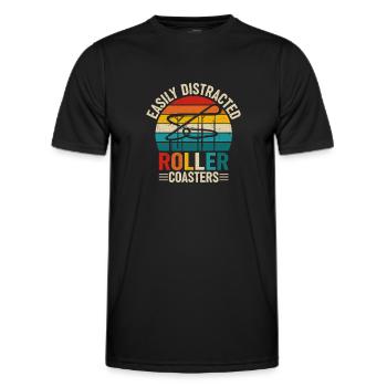 Theme Park Quote for a Theme Park Lover - Men's Functional T-Shirt - black - Front - AI Model Male 178 dark (178cm)