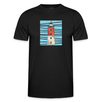 Sea Lighthouse Lover Gift Lighthouse - Men's Functional T-Shirt - black - Front - AI Model Male 178 dark (178cm)