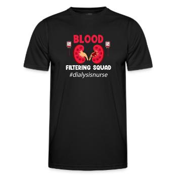 Blood Filter Squad Funny Dialysis Nurse - Men's Functional T-Shirt - black - Front - AI Model Male 178 dark (178cm)