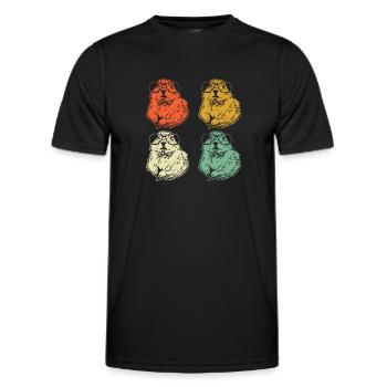 Chien de prairie - T-shirt sport Homme - noir - Devant - AI Model Male 178 dark (178cm)