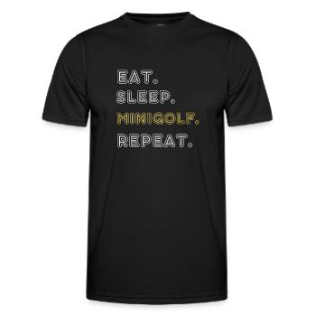 Eat Sleep -Golf Répéter - T-shirt sport Homme - noir - Devant - AI Model Male 178 dark (178cm)