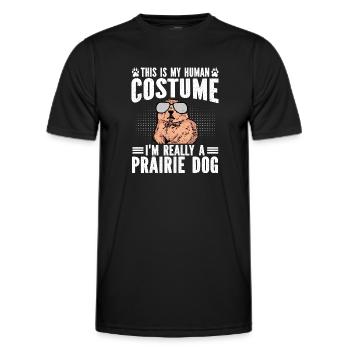 Chien de prairie - T-shirt sport Homme - noir - Devant - AI Model Male 178 dark (178cm)