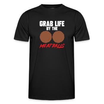 Boulettes de viande Italie Cuisine italienne - T-shirt sport Homme - noir - Devant - AI Model Male 178 dark (178cm)