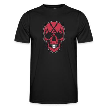 Electric Guitar Electric Guitar Skull Guitar - Men's Functional T-Shirt - black - Front - AI Model Male 178 dark (178cm)