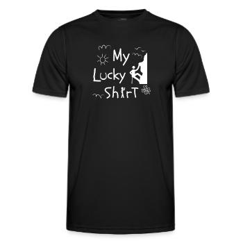 Rock Climbing Mountaineer Climbing Mountaineering - Men's Functional T-Shirt - black - Front - AI Model Male 178 dark (178cm)
