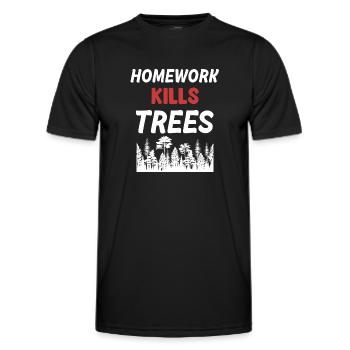 Hausaufgaben Töten Bäume Abschlussfeier - Männer Funktions-T-Shirt - Schwarz - Vorne - AI Model Male 178 dark (178cm)