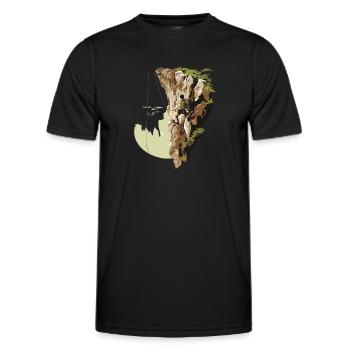Bergabenteuer: Toprope Klettern für Naturfreunde - Männer Funktions-T-Shirt - Schwarz - Vorne - AI Model Male 178 dark (178cm)
