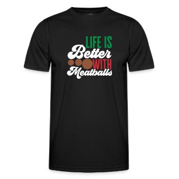 Boulettes de viande Italie Cuisine italienne - T-shirt sport Homme - noir - Devant - AI Model Male 178 dark (178cm)