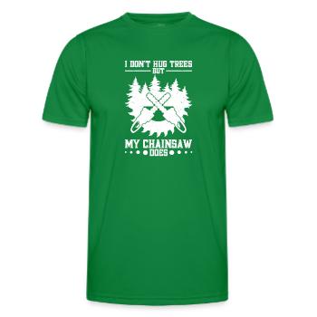 Chainsaw lover, lumberjack, arborist, Seilho - Men's Functional T-Shirt - kelly green - Front - AI Model Male 178 dark (178cm)