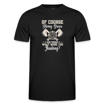 Lumberjack Hanger Arborist Lumberjack Wood Chop - Men's Functional T-Shirt - black - Front - AI Model Male 178 dark (178cm)
