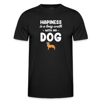 Happiness is a long walk with my dog - Men's Functional T-Shirt - black - Front - AI Model Male 178 dark (178cm)