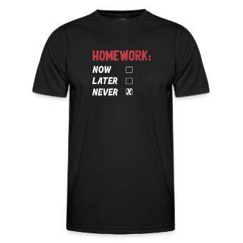 Homework? What homework? Graduation - Men's Functional T-Shirt - black - Front - AI Model Male 178 dark (178cm)