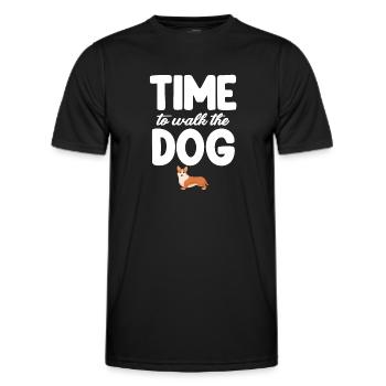 Time to walk the dog dog dog - Men's Functional T-Shirt - black - Front - AI Model Male 178 dark (178cm)