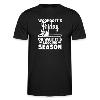 Wood Chopping Arborist Throwing Cord Set Lumberjack - Men's Functional T-Shirt - black - Front - AI Model Male 178 dark (178cm)
