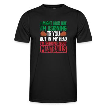 Boulettes de viande Italie Cuisine italienne - T-shirt sport Homme - noir - Devant - AI Model Male 178 dark (178cm)