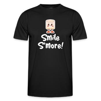 Smile S'more Wortspiele Hiker Glamping Adventures - Männer Funktions-T-Shirt - Schwarz - Vorne - AI Model Male 178 dark (178cm)
