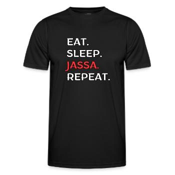 Jassa Jassen Kartenspiel - Männer Funktions-T-Shirt - Schwarz - Vorne - AI Model Male 178 dark (178cm)