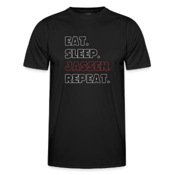 Eat Sleep Jassen Repeat - Männer Funktions-T-Shirt - Schwarz - Vorne - AI Model Male 178 dark (178cm)