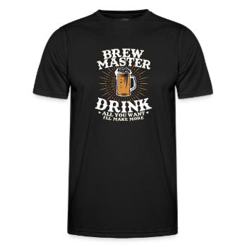 Maître brasseur buvez tout ce que vous voulez brasseur de bière artisanale Ho - T-shirt sport Homme - noir - Devant - AI Model Male 178 dark (178cm)