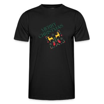 Merry Christmas Oldy | XMAS - Men's Functional T-Shirt - black - Front - AI Model Male 178 dark (178cm)
