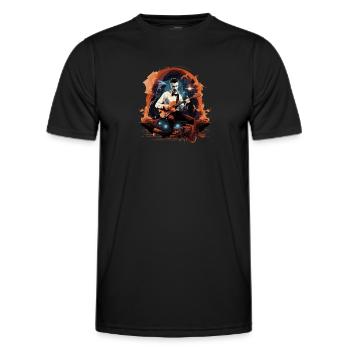 Gitarren E-Gitarren-Saiten E-Gitarre Musiker - Männer Funktions-T-Shirt - Schwarz - Vorne - AI Model Male 178 dark (178cm)