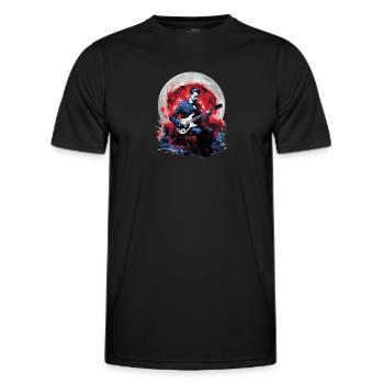 Gitarren E-Gitarren-Saiten E-Gitarre Musiker - Männer Funktions-T-Shirt - Schwarz - Vorne - AI Model Male 178 dark (178cm)