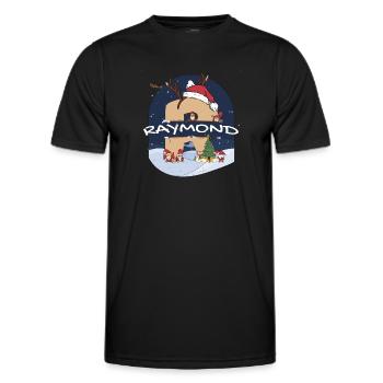 Awesome Raymond Name mit Weihnachtsmütze im Weihnachtsthema - Männer Funktions-T-Shirt - Schwarz - Vorne - AI Model Male 178 dark (178cm)