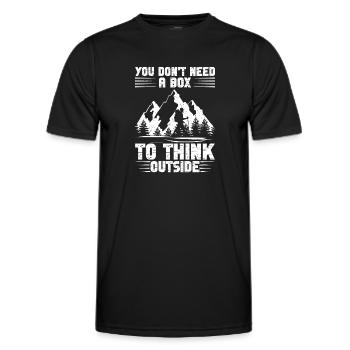 Wanderzubehör für Männer Wandern Mountaineer Hiker - Männer Funktions-T-Shirt - Schwarz - Vorne - AI Model Male 178 dark (178cm)