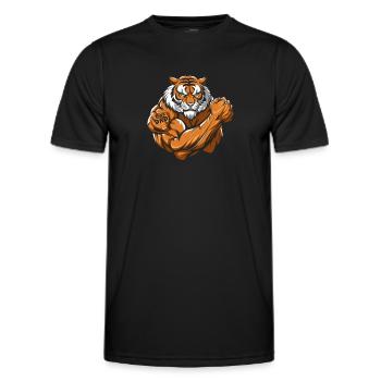 Tiger I Love Dad - Männer Funktions-T-Shirt - Schwarz - Vorne - AI Model Male 178 dark (178cm)