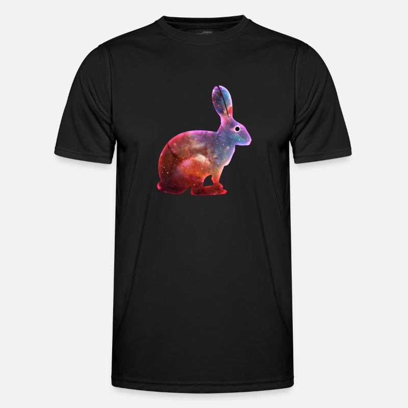 Cosmic Rabbit & Singularity Eye - Men's Functional T-Shirt - black