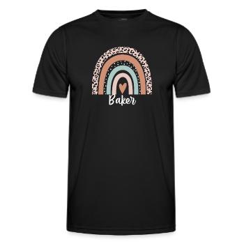 Baker Regenbogen Leopard Lustige Baker Wertschätzung - Männer Funktions-T-Shirt - Schwarz - Vorne - AI Model Male 178 dark (178cm)