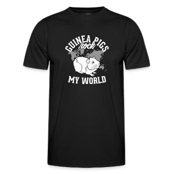Guinea Pigs Rock My World Cavy Lover Rodent - Men's Functional T-Shirt - black - Front - AI Model Male 178 dark (178cm)