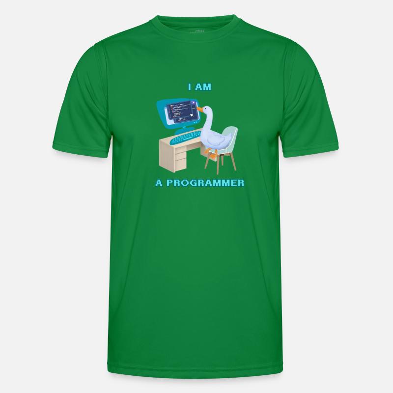 A Programmer Duck, a Fun Design for Programmers Men's Functional T-Shirt