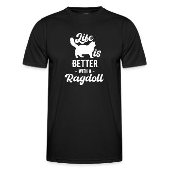 La vie est meilleure avec une maman Ragdoll - T-shirt sport Homme - noir - Devant - AI Model Male 178 dark (178cm)