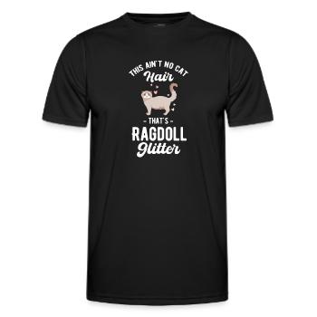 That's not cat hair, that's ragdoll glitter - Men's Functional T-Shirt - black - Front - AI Model Male 178 dark (178cm)