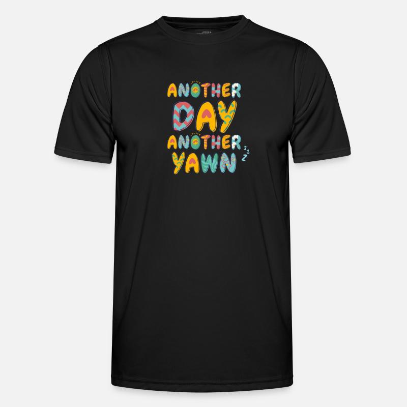 First Caffeine Vibes Another Day Yawn Meets Coffee Men's Functional T-Shirt