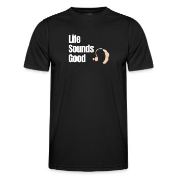 Life Sounds Good Funny Deafness - Men's Functional T-Shirt - black - Front - AI Model Male 178 dark (178cm)
