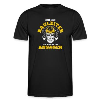 Ich Bin Bauleiter Ich Mache Die Ansagen Baustelle - Männer Funktions-T-Shirt - Schwarz - Vorne - AI Model Male 178 dark (178cm)