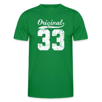 33 Original 91 Jahren Mann Frau Geburtstag - Männer Funktions-T-Shirt - Kelly Green - Vorne - AI Model Male 178 dark (178cm)