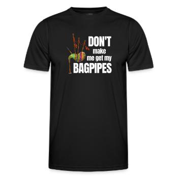 Don't Make Me Get My Bagpipes Classic - Men's Functional T-Shirt - black - Front - AI Model Male 178 dark (178cm)
